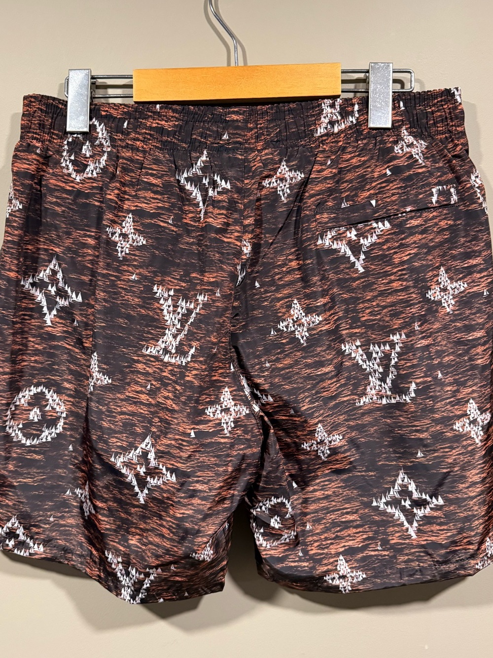 Louis Vuitton Brown Monogram Swim Shorts w/ white logos image 3